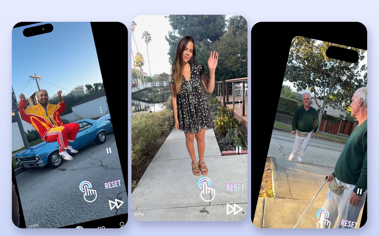 PokeXR screens with full-body AR videos placed in real streets
